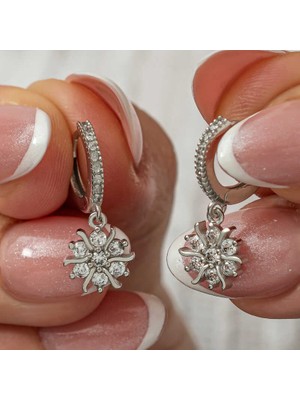 Gümüş Sallantılı Güneş Kadın Küpe