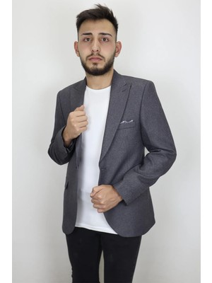 Duayen Fistan Store Erkek Italyan Kesim Dar Kalıp Tek Düğme Yazlık Blazer Ceket