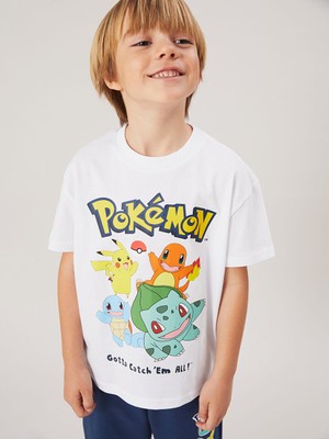 Lc Waikiki Yeni Sezon Bisiklet Yaka Pokemon Baskili Erkek Cocuk Tisort - S5FY55Z1