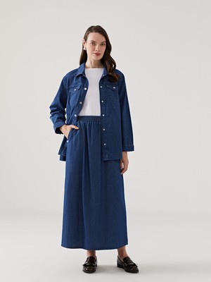 Lc Waikiki Yeni Sezon Beli Lastikli Kadin Jean Etek - S5GI76Z8