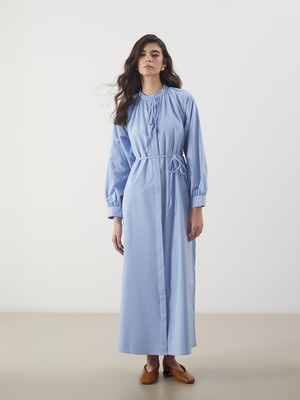Lc Waikiki Yeni Sezon Baglamali Yaka Poplin Gomlek Elbise - S5OC51Z8