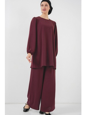 Bigdart Kadın Ayrobin Tunik Pantolon Üst Alt Takım %95 Polyester Y.bordo