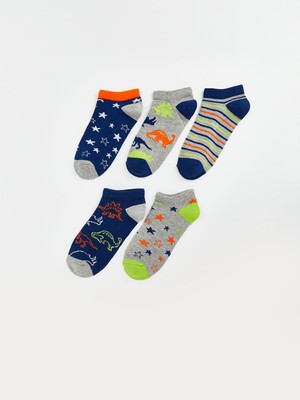 Lc Waikiki Yeni Sezon Desenli Erkek Cocuk Patik Corap 5'li - S5AA69Z4