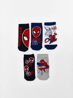 Lc Waikiki Yeni Sezon Spider-Man Desenli Erkek Cocuk Patik Corap 5'li - S5AA44Z4