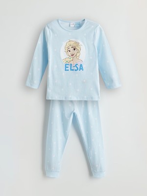 Lc Waikiki Yeni Sezon Bisiklet Yaka Elsa Baskili Kiz Cocuk Pijama Takimi - S58109Z1