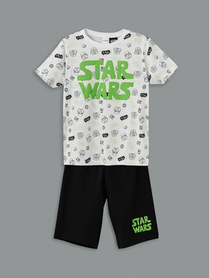 Lc Waikiki Yeni Sezon Bisiklet Yaka Star Wars Baskili Erkek Cocuk Sortlu Pijama Takimi - S5DY37Z4