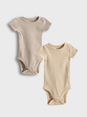 Lc Waikiki Yeni Sezon Bisiklet Yaka Baskili Kiz Bebek Citcitli Bodysuit 3'lu - S57472Z1
