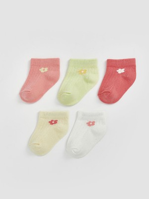 Lc Waikiki Yeni Sezon Cicekli Kiz Bebek Patik Corap 5'li - S53635Z1