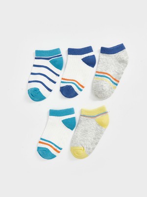 Lc Waikiki Yeni Sezon Cizgili Erkek Bebek Patik Corap 5'li - S58593Z1
