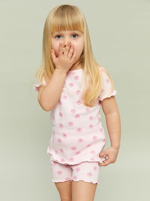 Lc Waikiki Yeni Sezon Bisiklet Yaka Kiz Bebek Sortlu Pijama Takimi - S5BL45Z1