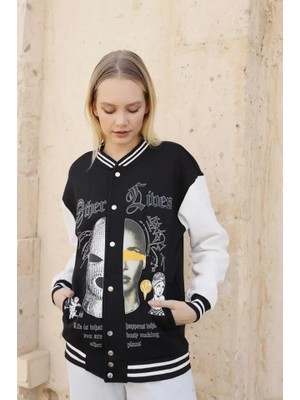 Gelirr Oversize Kolej Ceket - Siyah