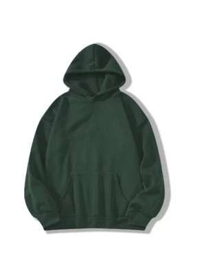 Gelirr 3 Iplik Pamuklu Unisex Kapşonlu Sweetshirt - Haki