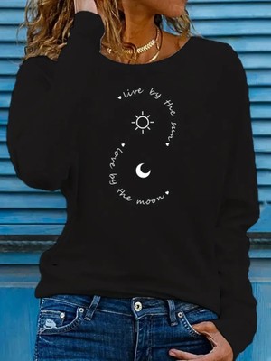 Gelirr Kadın Uzun Kollu Bisiklet Yaka Desenli Viskon Bluz