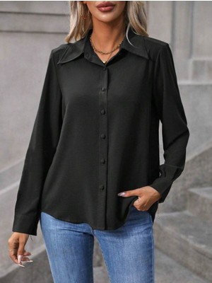 Gelirr Kadın Uzun Kollu Yakalı Önden Düğmeli Aerobin Gömlek