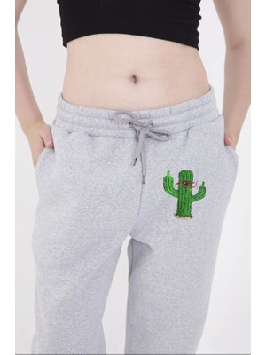 Gelirr Lastikli Baskılı Eşofman Pantolon - Gri