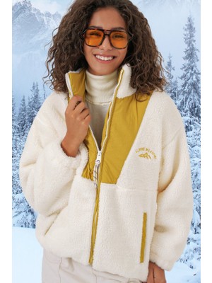 Gelirr 5194 Peluş Mont Ceket - Hardal