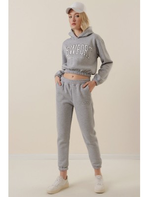 Gelirr 55397 Baskılı Eşofman Takımı - Gri