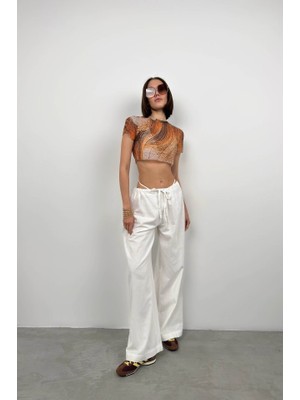 Gelirr Desenli Tül Bluz