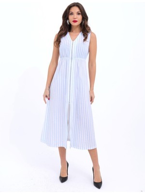 Gelirr 6510 Elbise-Los Angeles Çizgili