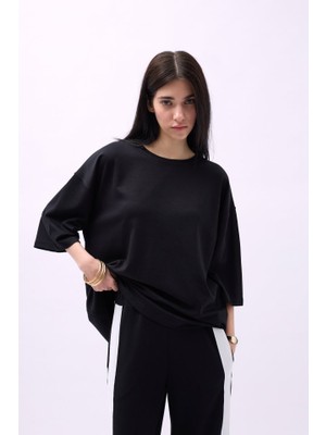 Gelirr Bisiklet Yaka Oversize T-Shirt