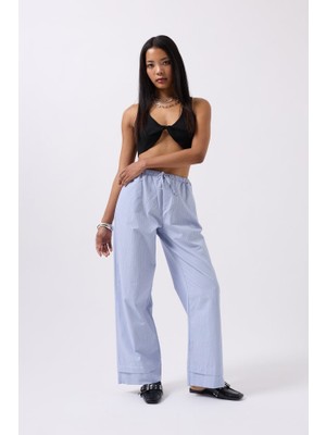 Gelirr Çizgili Bel Lastikli Pantolon