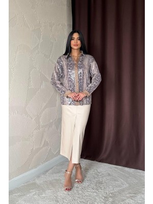 Gelirr Vizon Işıltılı Garni Gömlek