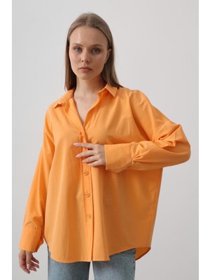 Gelirr Geniş Manşet Detaylı Gömlek - Kavun