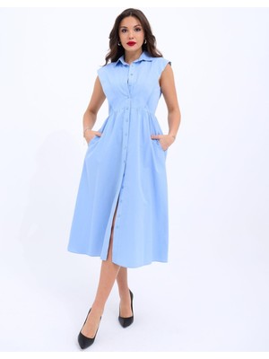 Gelirr 6338 Elbise-Mavi