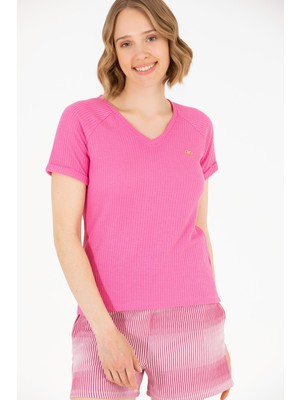U.S. Polo Assn. Kadın Pembe Tişört 50262532-VR041