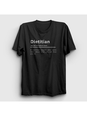 Presmono Unisex Siyah Dietitian V2 Sağlık Hediye Diyetisyen T-Shirt
