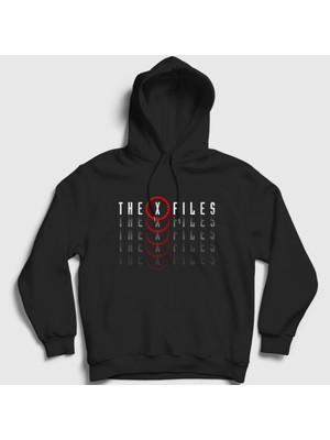 Presmono Unisex Siyah Logo Dizi x Files Kapüşonlu Sweatshirt
