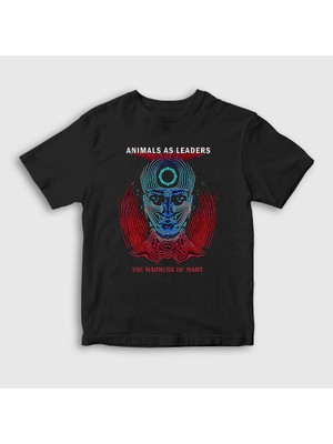 Presmono Unisex Çocuk Siyah Madness V2 Animals As Leaders T-Shirt