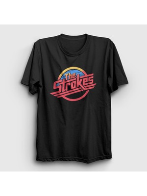 Presmono Unisex Siyah Vintage Logo The Strokes T-Shirt