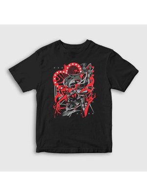 Presmono Unisex Çocuk Siyah Angel Dust Helluva Boss Hazbin Hotel T-Shirt