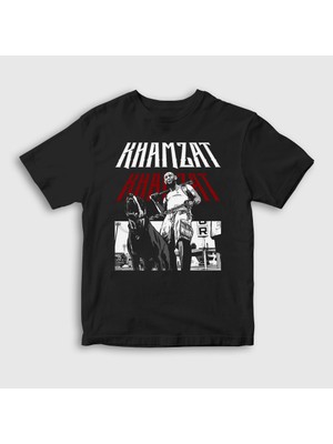 Presmono Unisex Çocuk Siyah Dog Ufc Mma Güreş Khamzat Chimaev T-Shirt