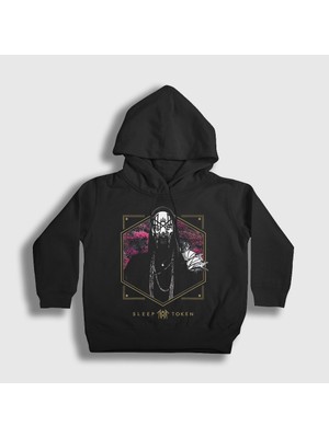 Presmono Unisex Çocuk Siyah Tour Müzik Sleep Token Kapüşonlu Sweatshirt