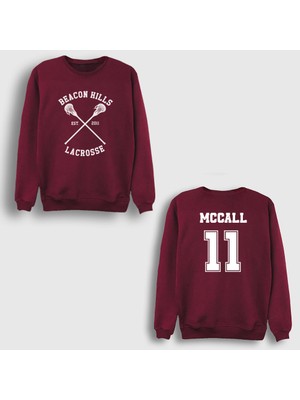 Presmono Unisex Bordo 11 Scott Mccall Dizi Teen Wolf Sırt Baskılı Sweatshirt