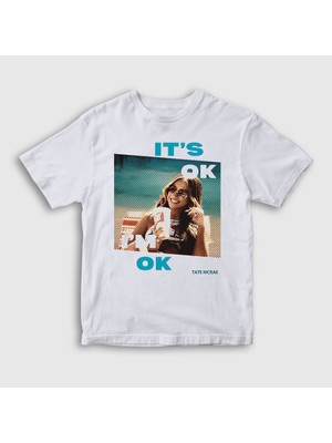 Presmono Unisex Çocuk Beyaz It's Ok I'm Ok Tate Mcrae T-Shirt