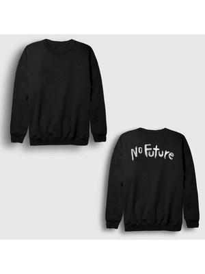 Presmono Unisex Siyah No Future Ulrich Nielsen Dark Sırt Baskılı Sweatshirt
