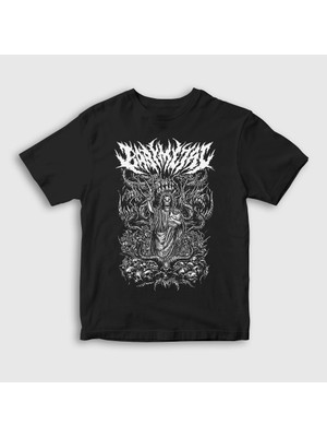 Presmono Unisex Çocuk Siyah Skull Müzik Babymetal T-Shirt