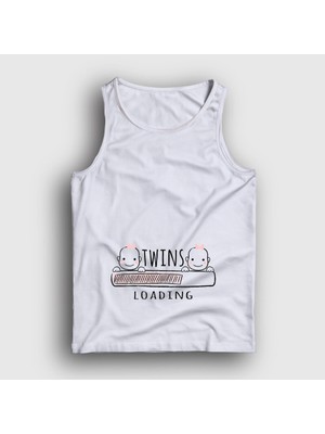 Presmono Unisex Beyaz Twins Loading Girls Yükleniyor Doğum Hamilelik Atlet