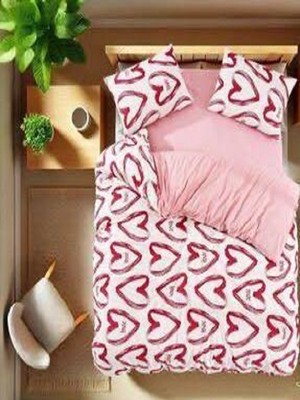 Uykulife Doğa Serisi Romantik Kalpli Tek Kişilik Lastikli Çarşaflı Nevresim Takımı