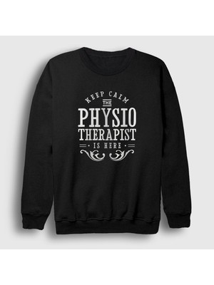 Presmono Unisex Siyah Calm Hediye Physiotherapist Fizyoterapist Sweatshirt
