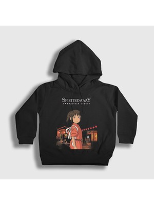 Presmono Unisex Çocuk Siyah Chihiro Ogino Spirited Away Kapüşonlu Sweatshirt