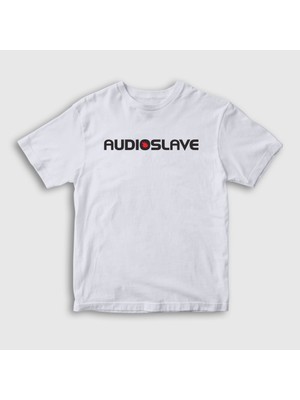 Presmono Unisex Çocuk Beyaz Logo Rock Audioslave T-Shirt