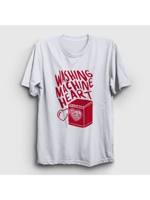 Presmono Unisex Beyaz Washing Machine Heart Mitski T-Shirt