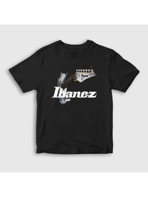 Presmono Unisex Çocuk Siyah Guitar Gitarist Hediye Ibanez T-Shirt