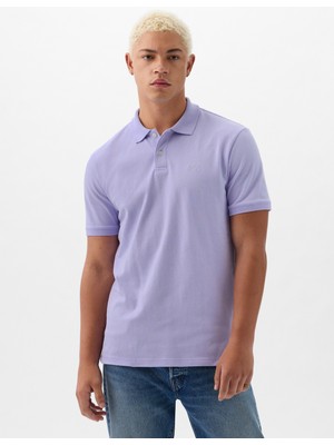 Gap Erkek Lila Gap Logo Piqué Polo Yaka T-Shirt
