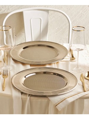 Veliday Davet Metal Supla Tabak 35 cm Yuvarlak Tasarım Dayanıklı Metal Malzeme