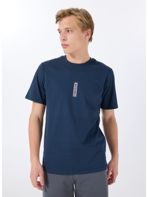 Jack & Jones Bisiklet Yaka Lacivert Erkek T-Shirt 12288527_JCOAIR Tee Ss Crew Neck Bs